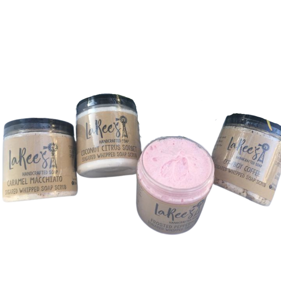 Whipped Sugar Scrub | Caramel Macchiato Scented | Rich Salted Molasses With Beautiful Blend Of Brown Sugar, Coconut Milk, & Sweet Caramel | Contains Ground Coffee For Extra Exfoliation | Shaving Cream