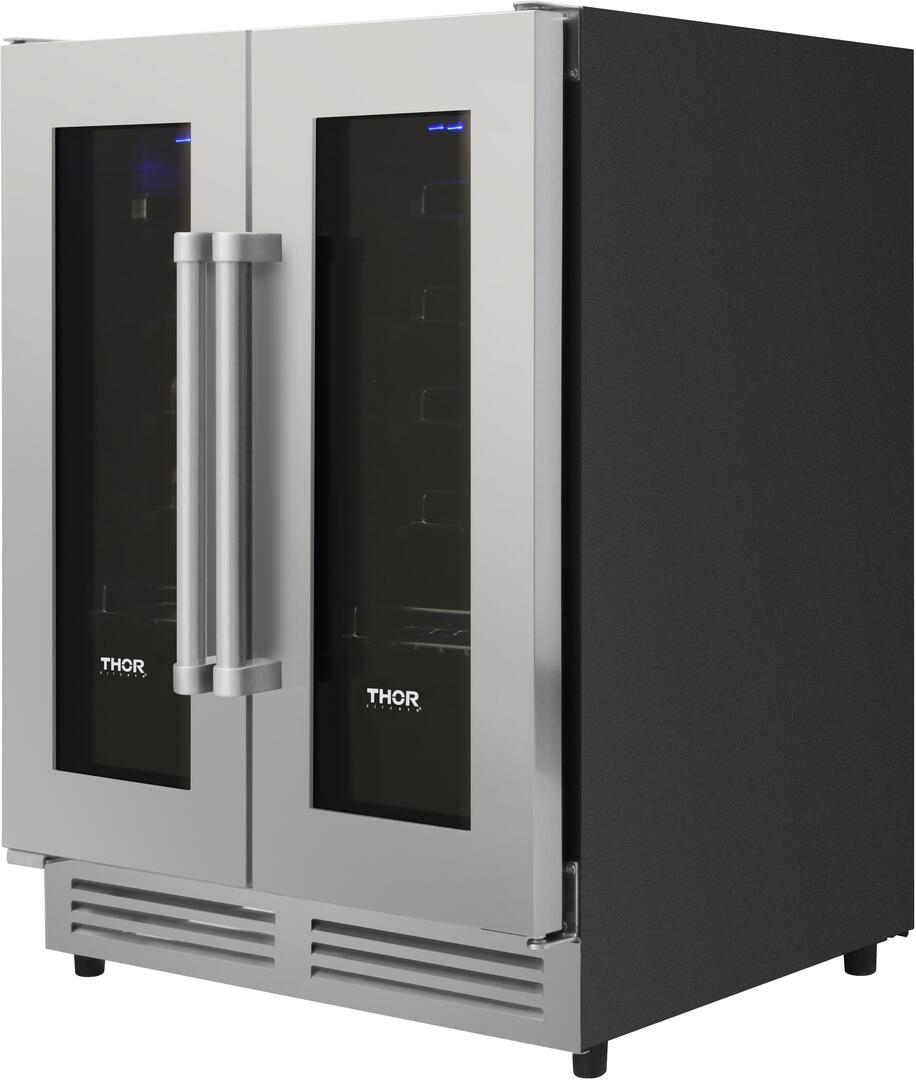 Thor 24-Inch 42-Bottle Stainless Steel Dual Zone Built-in Wine Cooler