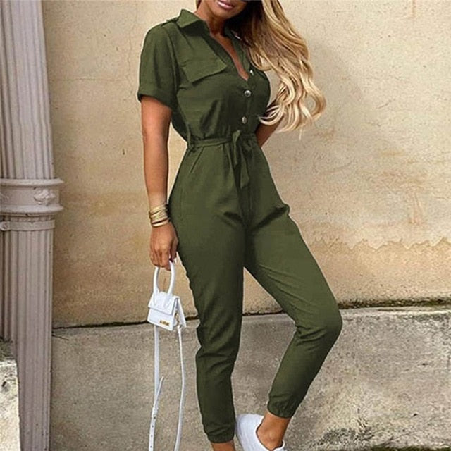 Short Sleeve Classy Jumpsuit