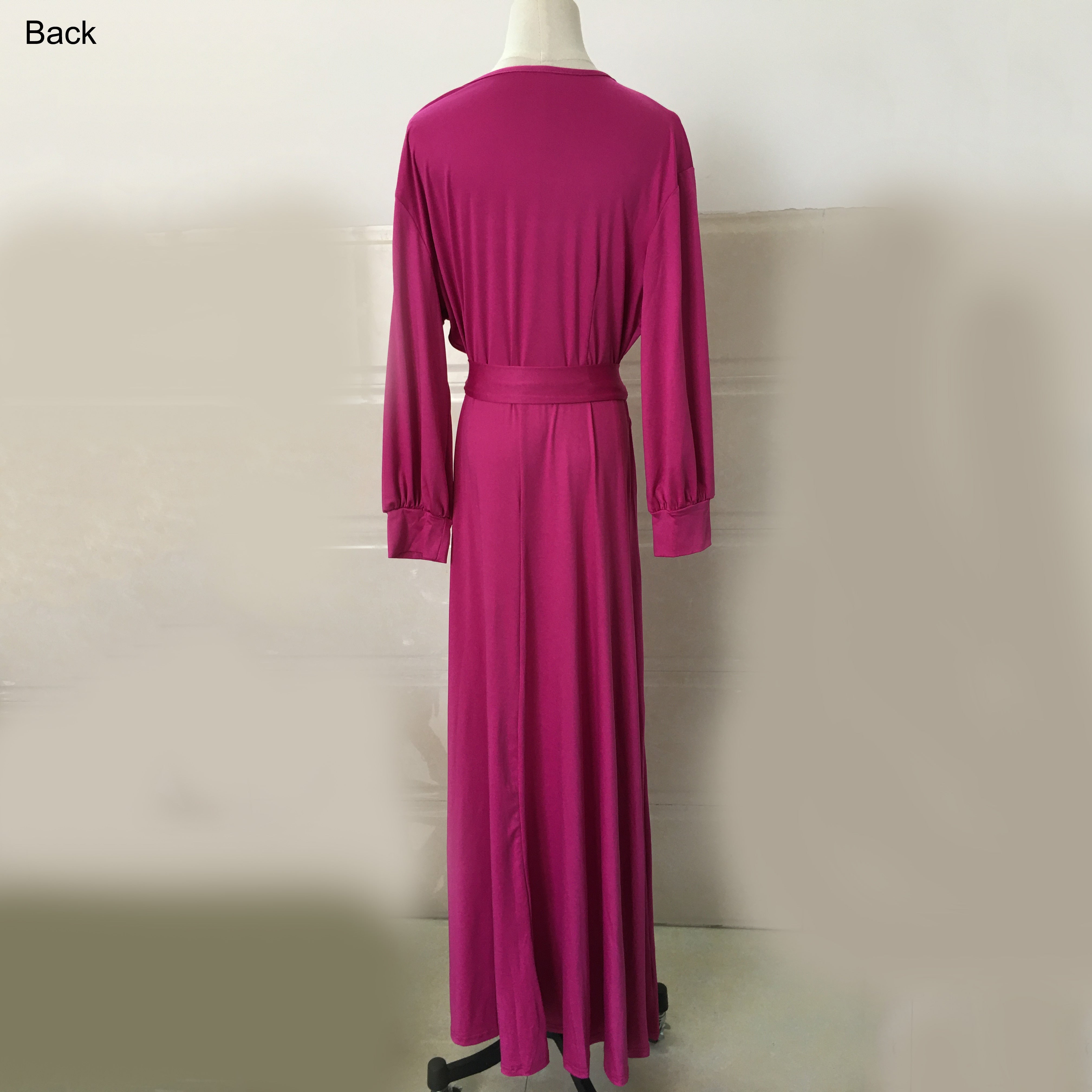 Elegant High Waist Plus Size Full V Neck A-Line Floor Length Evening Dress