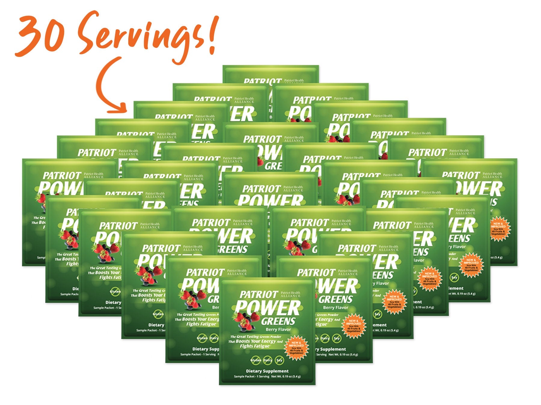 Patriot Power Greens - 30 Travel Packets