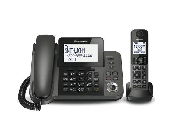 Panasonic DECT 6.0 1-Handset Corded/Cordless Telephone, Black