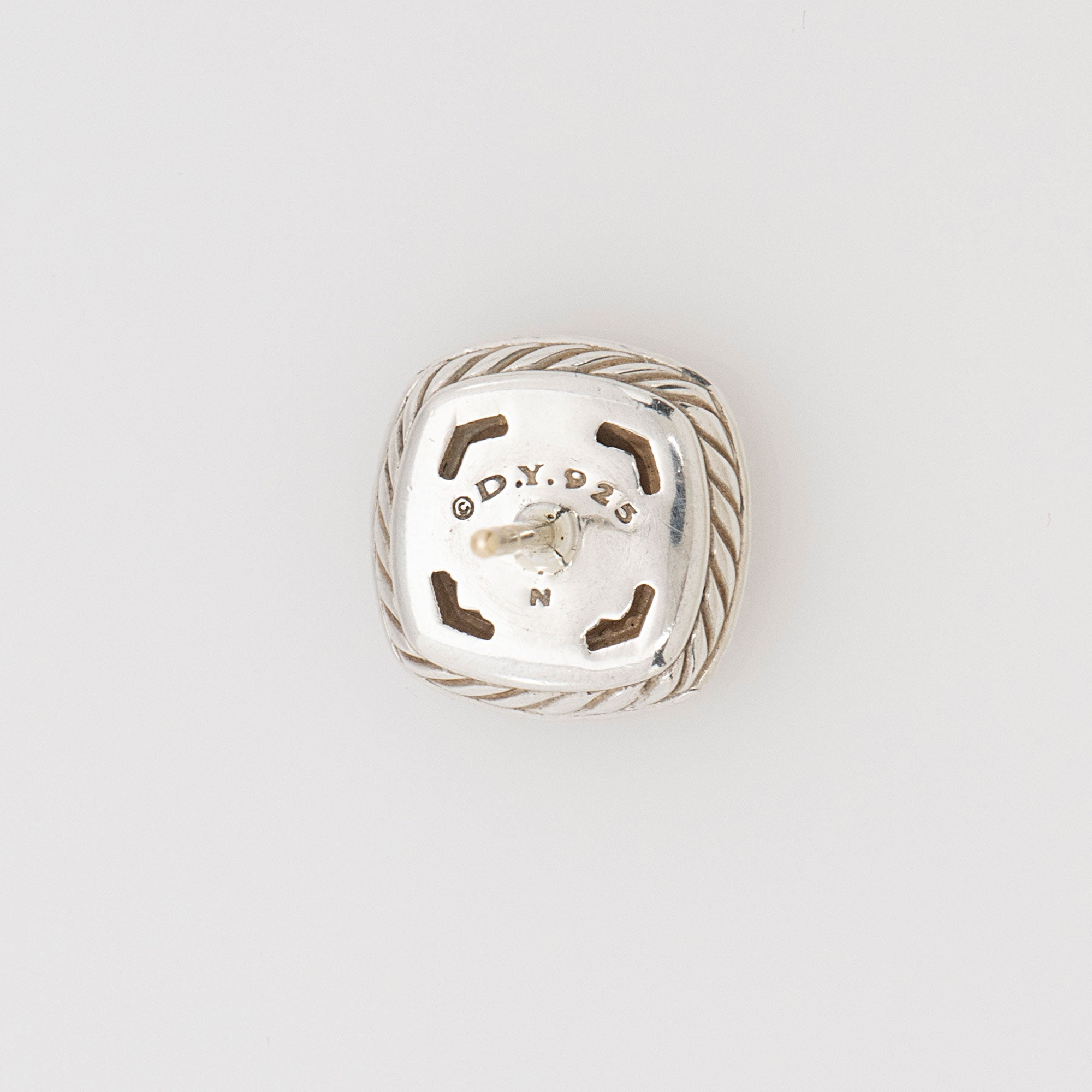 David Yurman Sterling Silver Diamond White Topaz 7mm Albion Earrings (SHF-Y1ibXV)