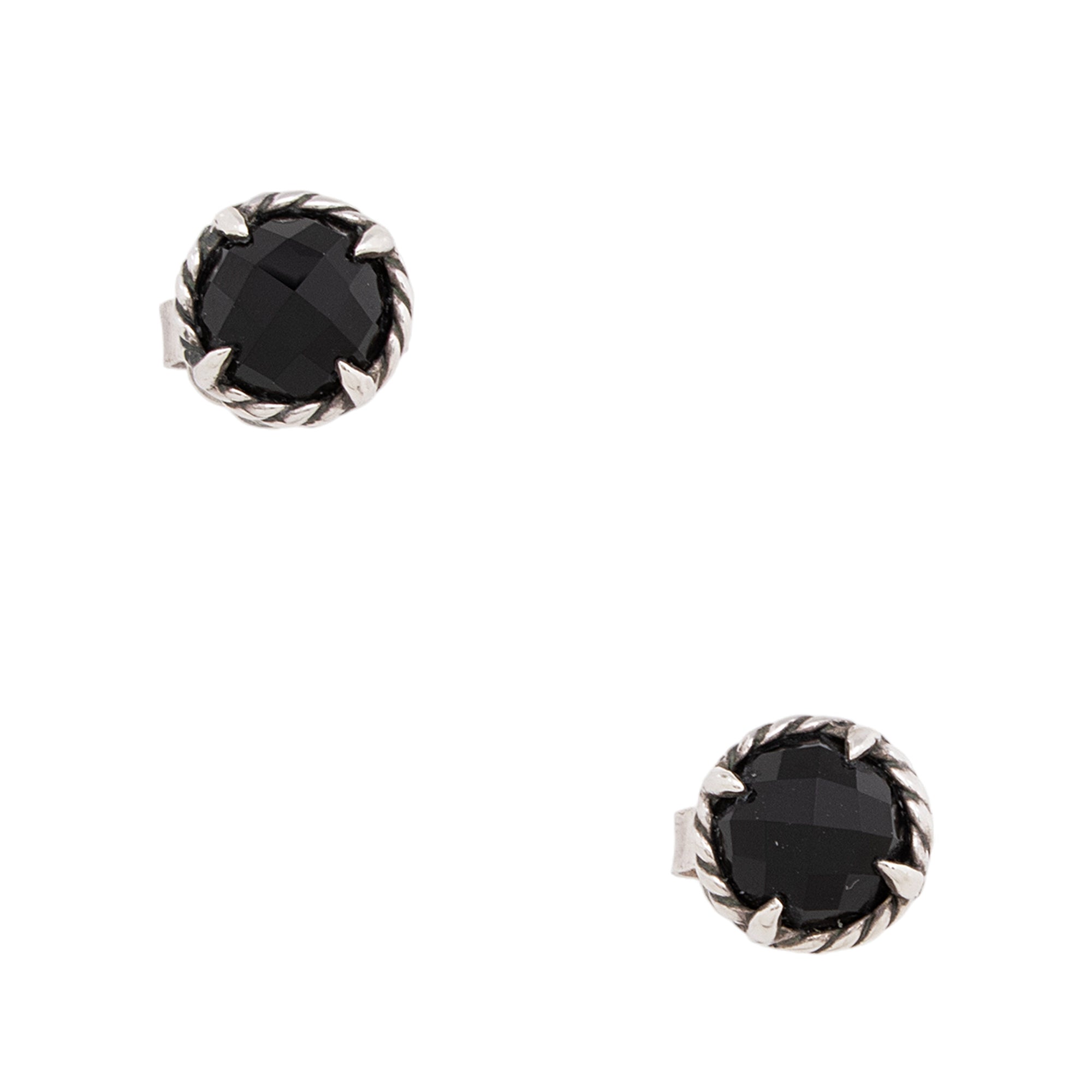 David Yurman Sterling Silver Onyx Petite Chatelaine Stud Earrings (SHF-yNODuF)