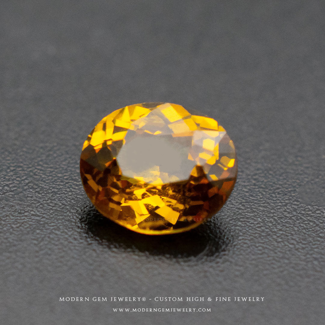 Oval Yellow Mali Garnet Gemstone- Modern Gem Jewelry
