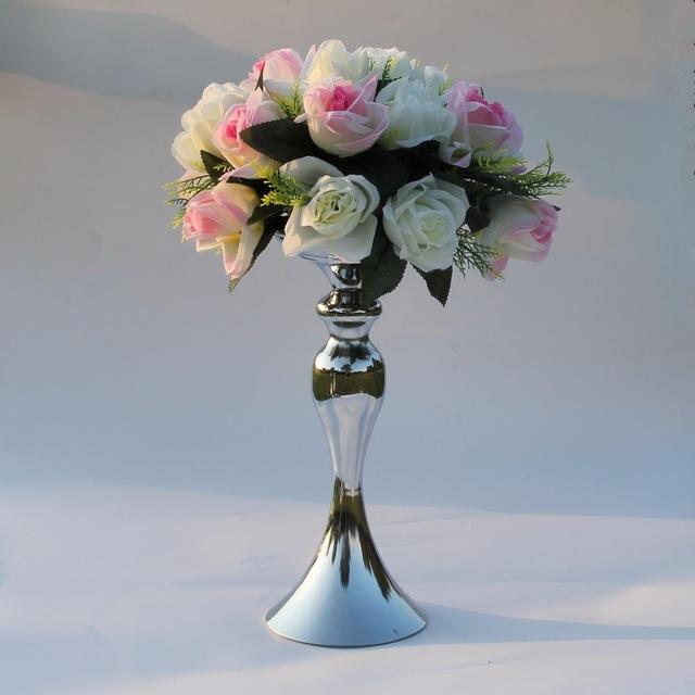 Golden Candle Holder Flower Vase Centerpiece