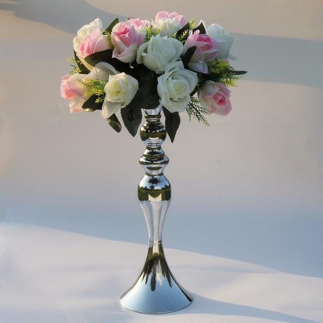 Golden Candle Holder Flower Vase Centerpiece