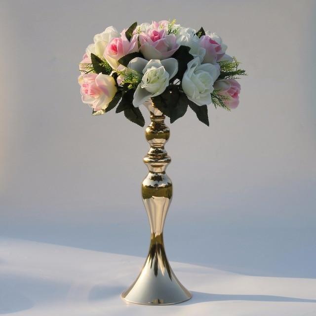 Golden Candle Holder Flower Vase Centerpiece