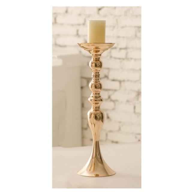 Golden Candle Holder Flower Vase Centerpiece