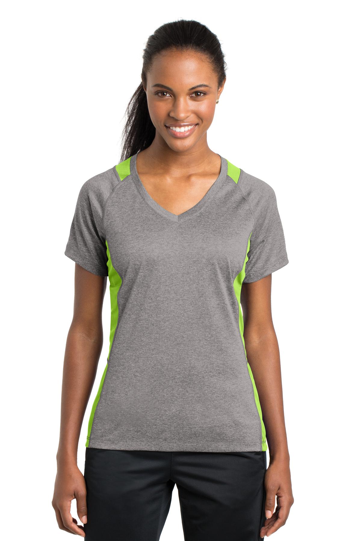 Sport-Tek? Ladies Heather Colorblock Contender? V-Neck Tee. LST361