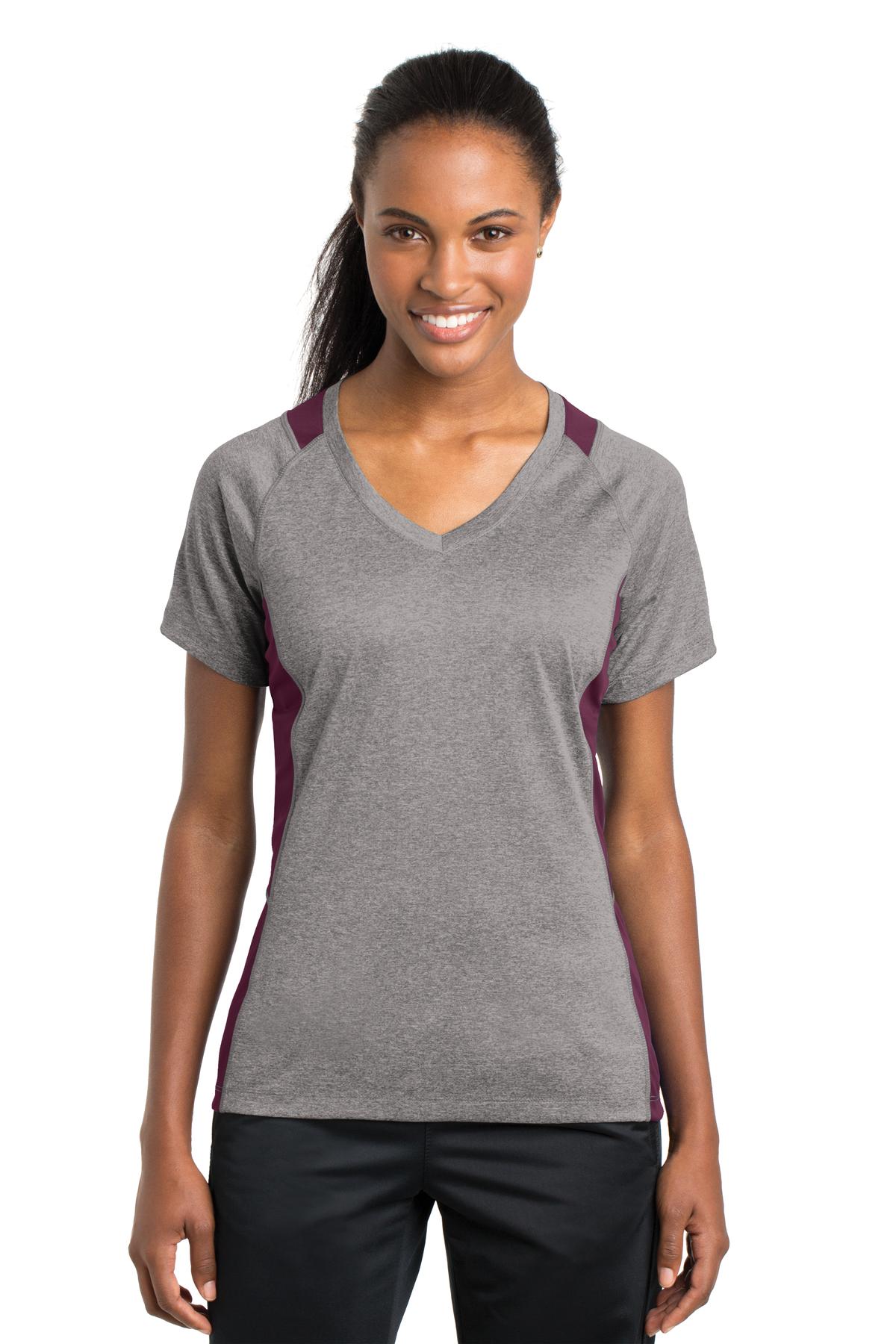 Sport-Tek? Ladies Heather Colorblock Contender? V-Neck Tee. LST361