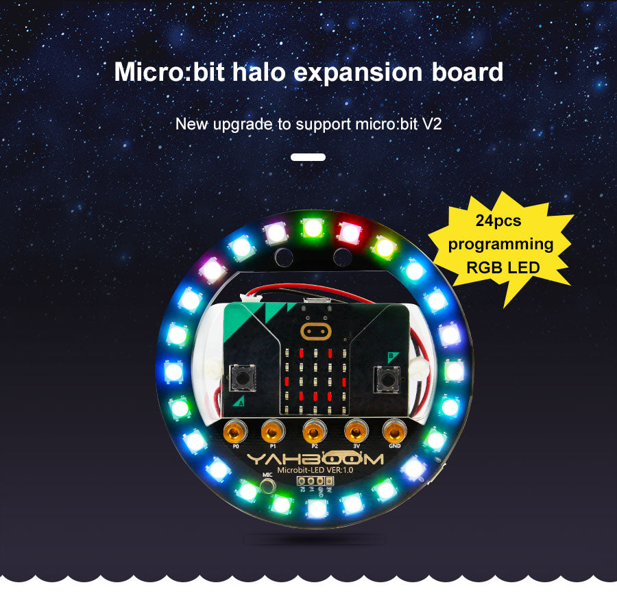 Yahboom Micro:bit RGB LED halo expansion board compatible with Micro:b