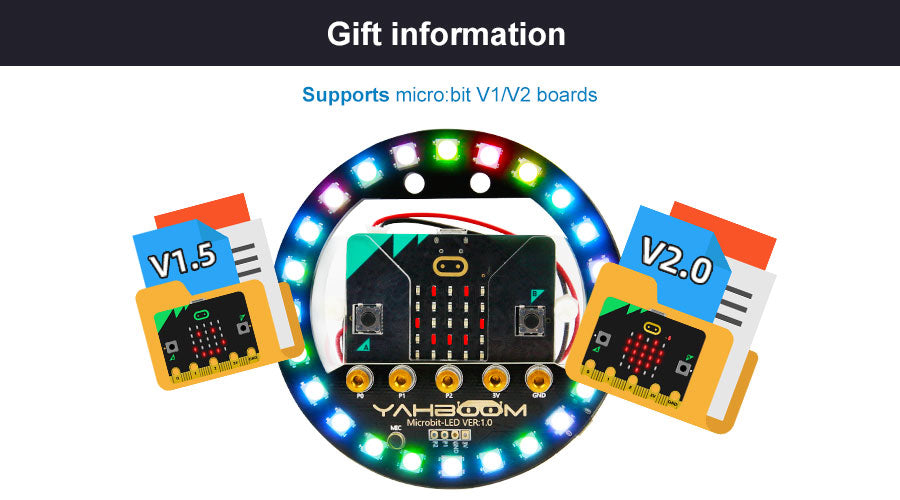 Yahboom Micro:bit RGB LED halo expansion board compatible with Micro:b