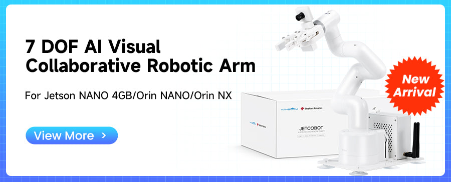 Nouveau bras robotique collaboratif visuel AI 7 DOF Yahboom Jetbot pour Jetson NANO 4GB/Orin NANO/Orin NX