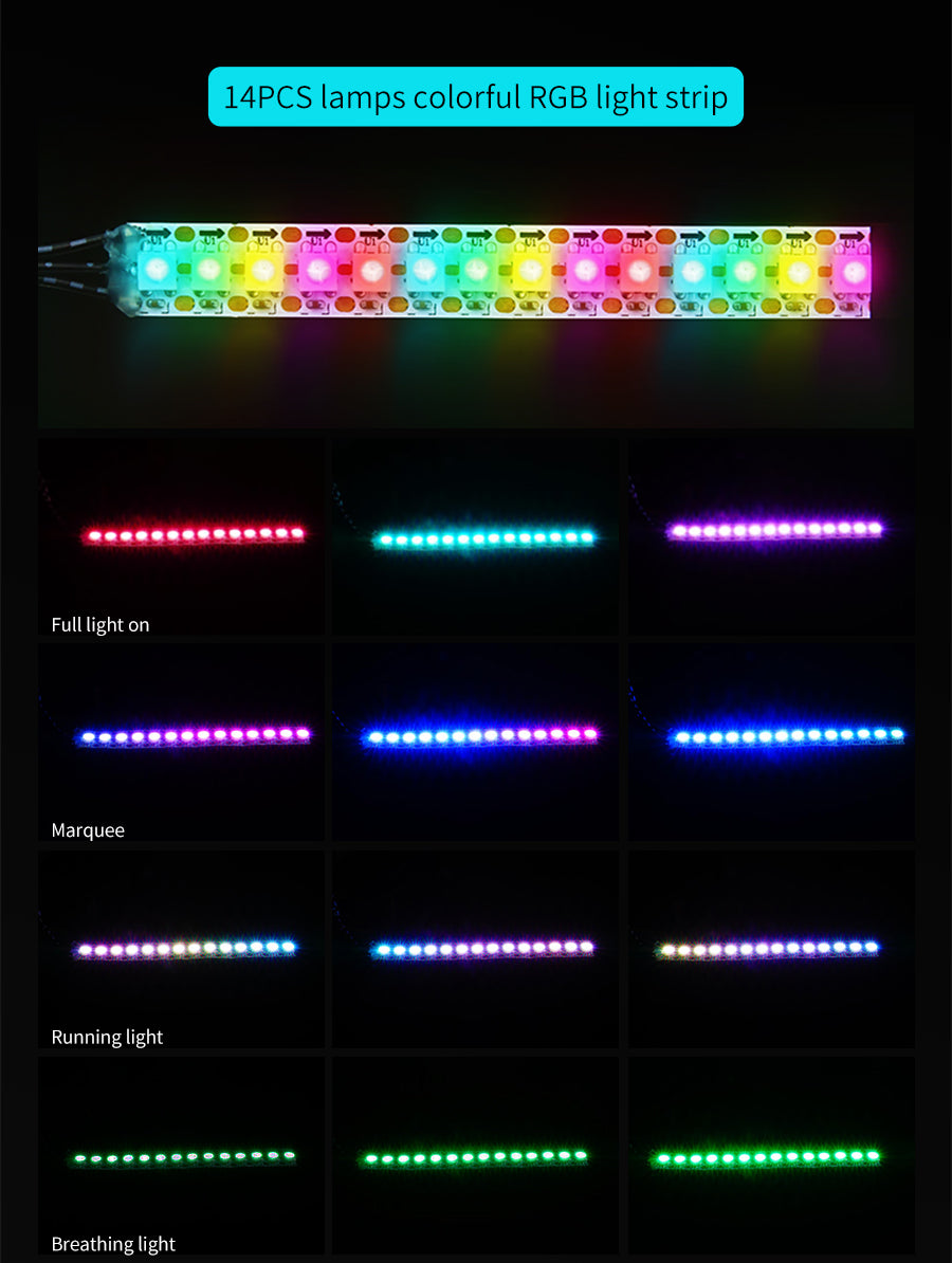 Yahboom 5PCS 14PCS Lamp programmable RGB Light Bar Strip for Smart Car