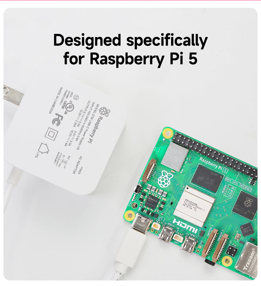 Alimentation officielle Raspberry Pi 5 USB-C 27 W