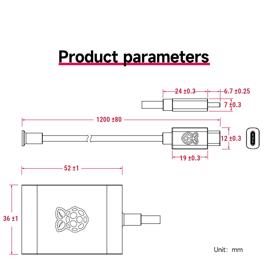 Alimentation officielle Raspberry Pi 5 USB-C 27 W