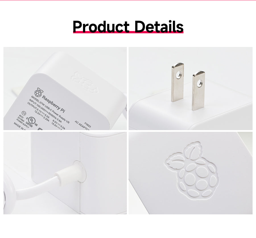 Alimentation officielle Raspberry Pi 5 USB-C 27 W