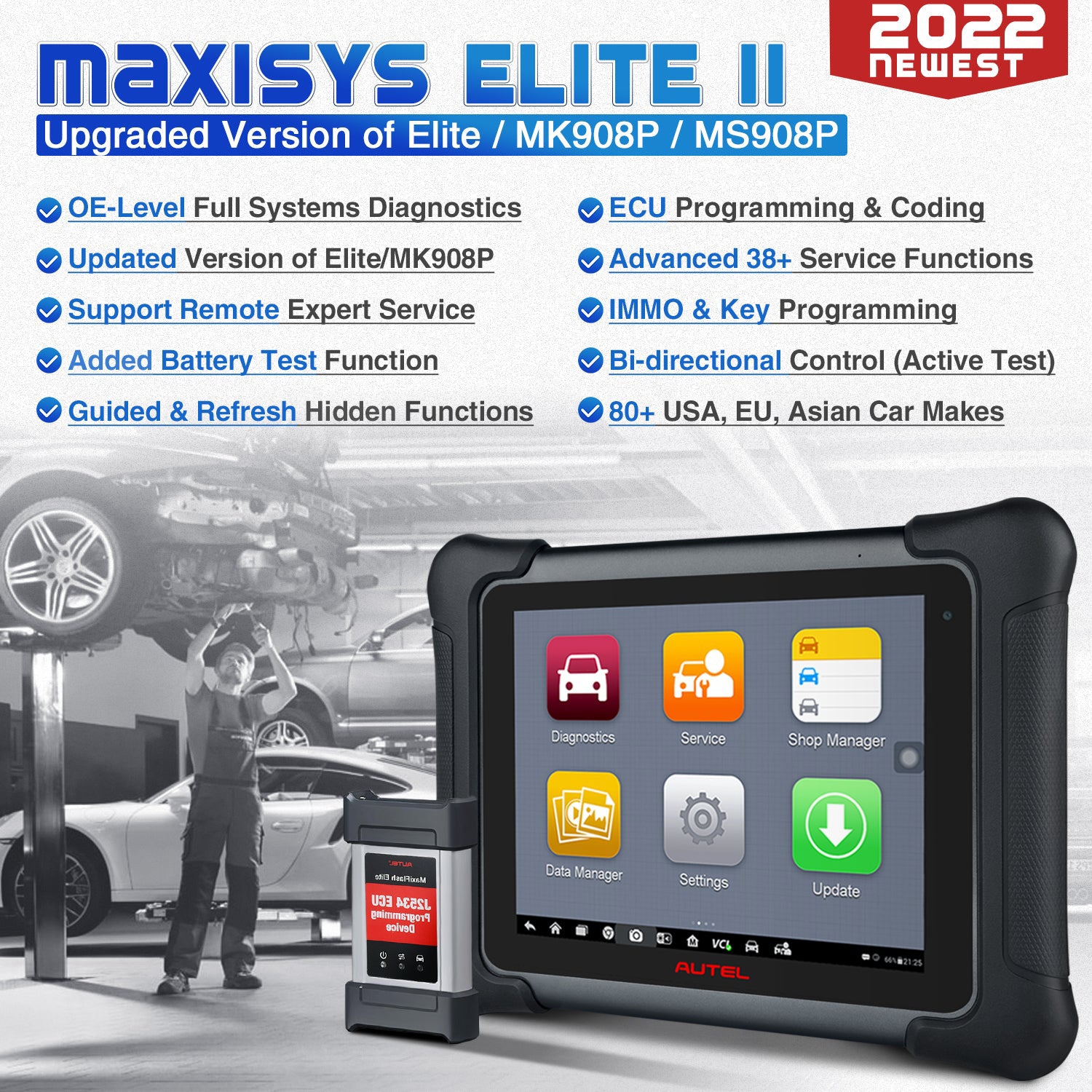 Autel Maxisys Elite II Scanner ECU Coding & Programming Diagnostic Tool Features Overview