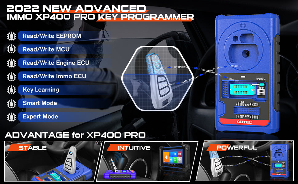 Características del programador de teclas Autel XP400 Pro