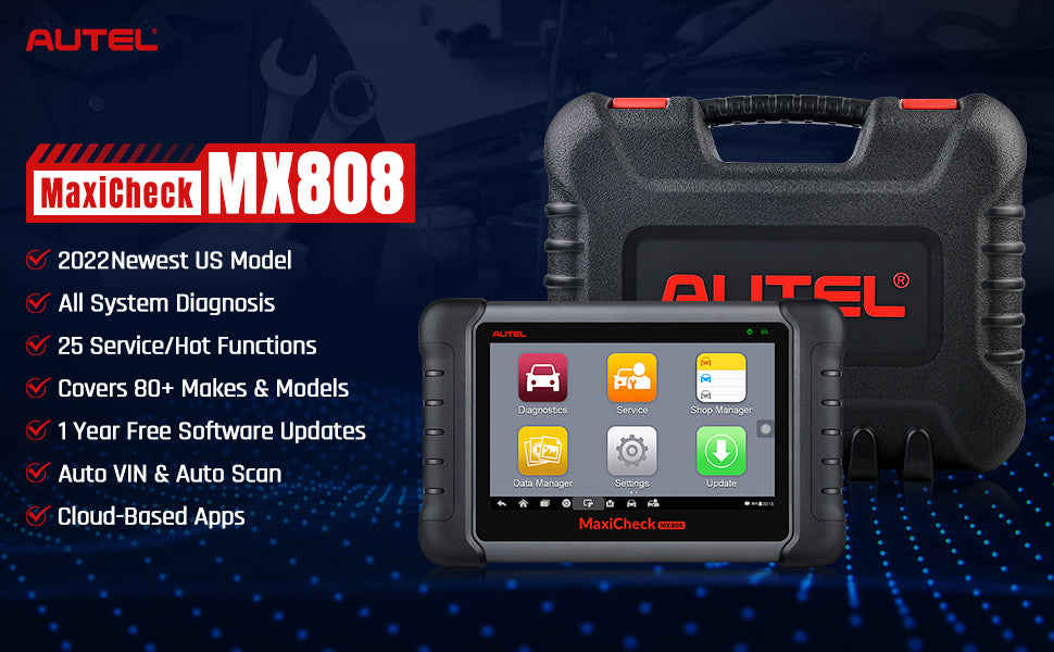 Autel Maxichecl MX808 All System Diagnostic Autel Most Affordable 7-Inch Automotive OBD II Scan Tool