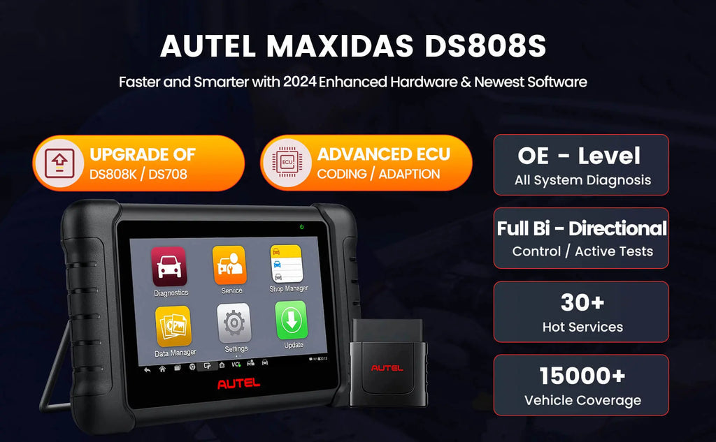Autel MaxiDAS DS808S 2024 Newest OBD2 Car Diagnostic Scan