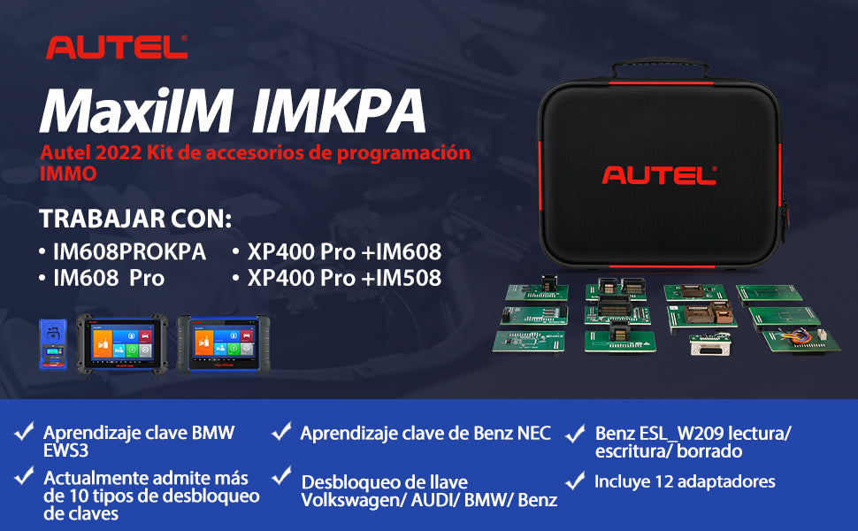 Clave IMKPA de Autel ProDescripción general de las funciones del adaptador de programación