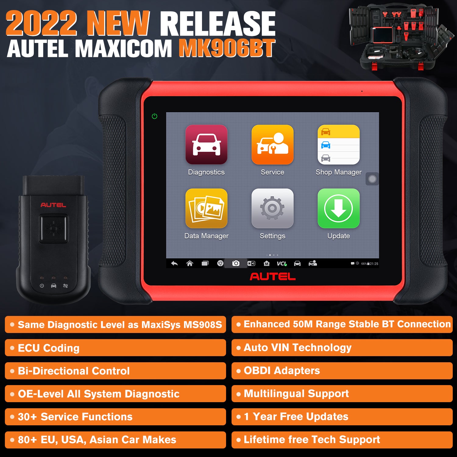 Autel MK906BT Scanner Autel Maxicom MK906BT Car Diagnostic Tool Features Overview