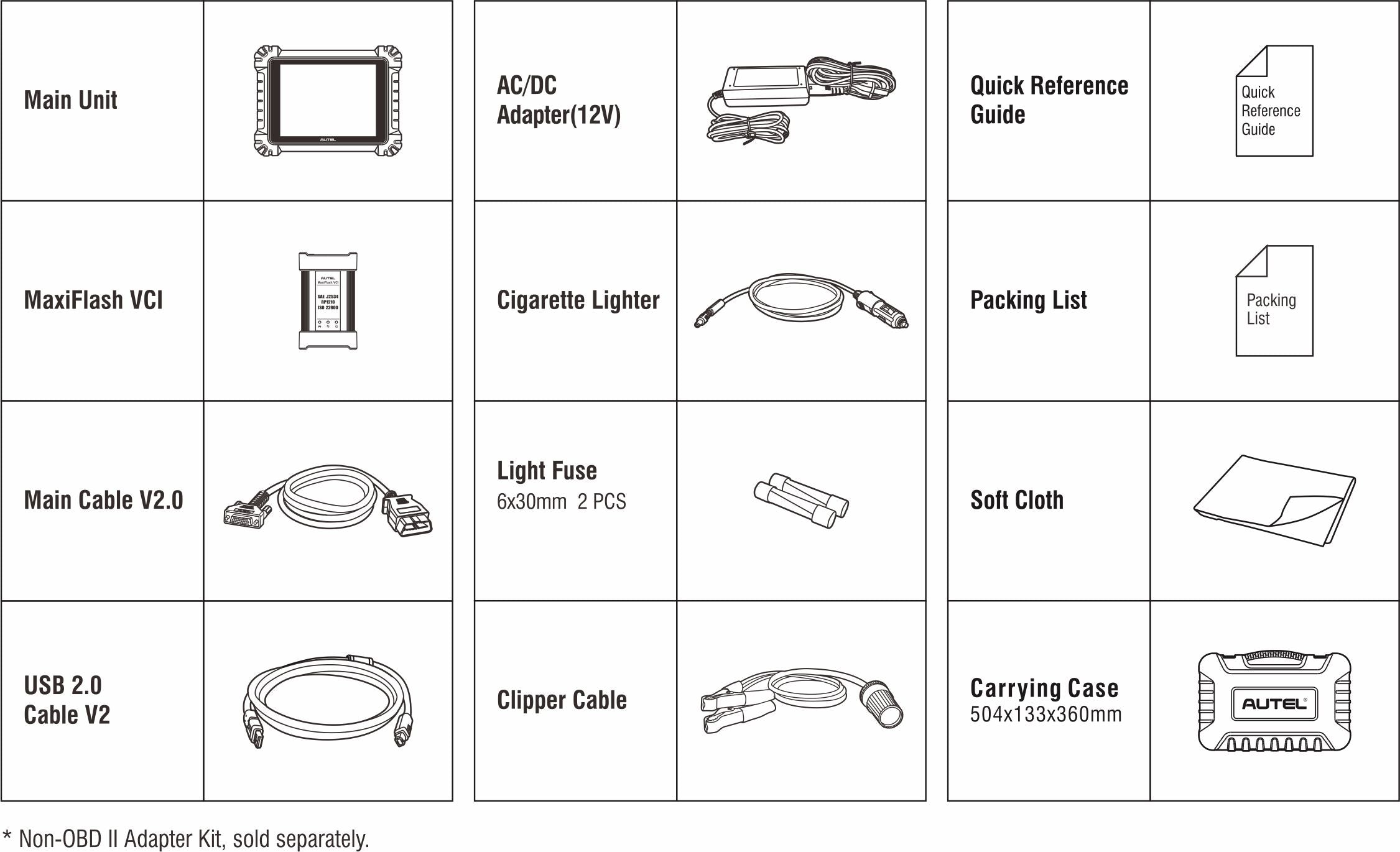 Autel Maxisys MS909 Package List