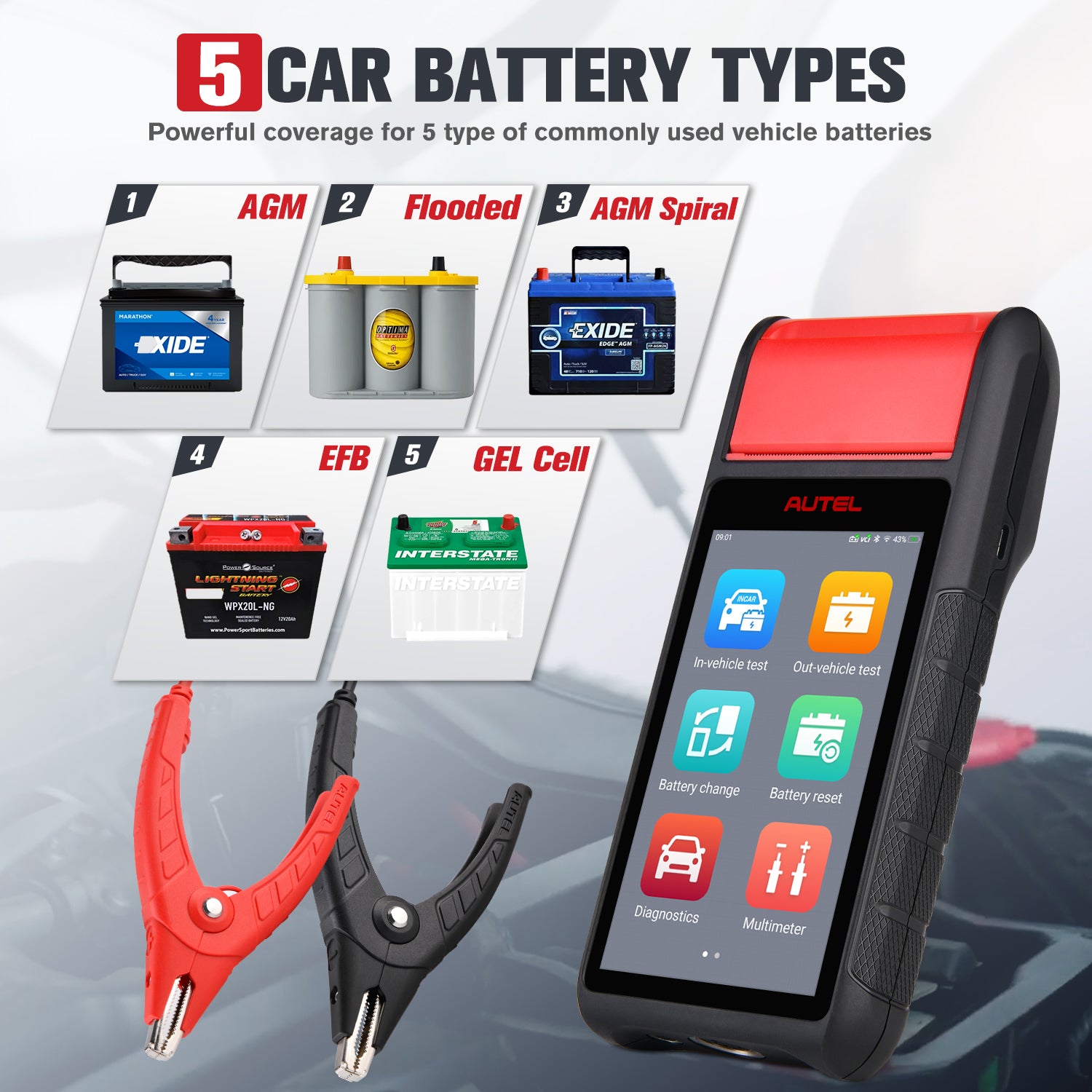 Autel MaxiBAS BT608 For 5 Car Battery Test