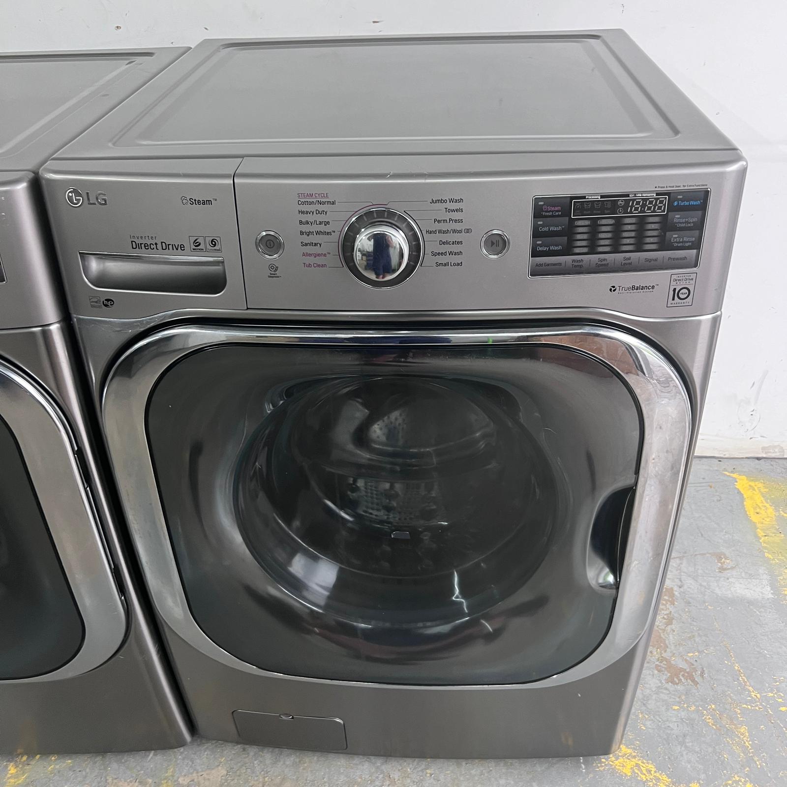 LG Washer 5.2 cu.ft and Dryer 9.0 cu.ft Mega Capacity Front Load (Graphite Steel)