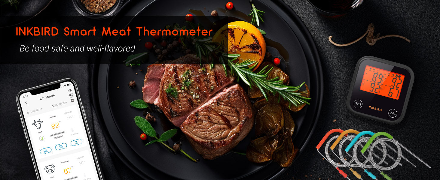 Inkbird Smart Meat Thermometer IDT-34E-BW