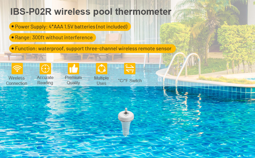 Wireless Pool Thermometer Set IBS-P02R