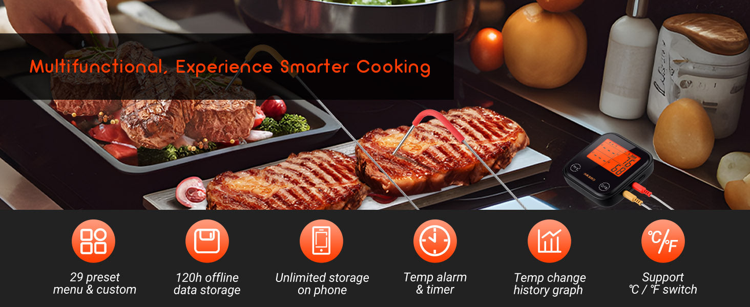 Termometr do BBQ WiFi Bluetooth IDT-34E-BW