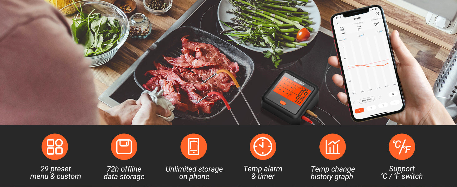 Wireless BBQ Thermometer IDT-34c-B