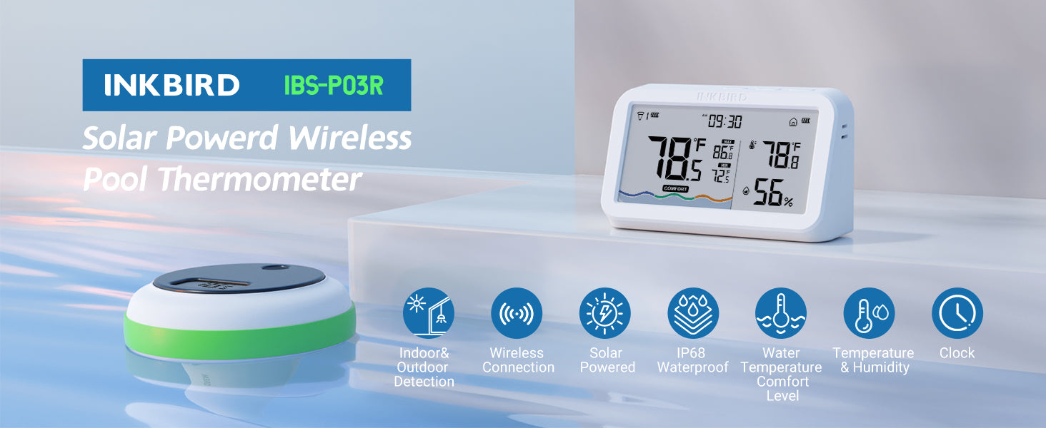 Solar-Powered Pool Thermometer IBS-P03R
