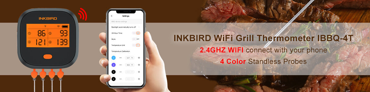 Inkbird Wifi Meat Thermometer Food Wireless Digital Cooking Kitchen Grill  Smoker 705495126944