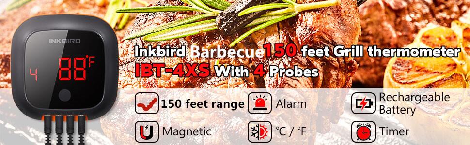 INKBIRD IBT-4XS Digital Rotation Reading Screen BBQ Meat Cooking Thermometer  Bluetooth Connect Magnetic Design and 2/4 Probes - AliExpress