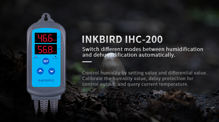Inkbird IHC-200-WIFI Contrôleur Humidité Prise Hygrostat pour  Humidificateur Terrarium,Humidification Dehumidification  Intérieur,Couveuse,Serre,Reptiles,avec Sonde 2 Relais 220V : :  Jardin