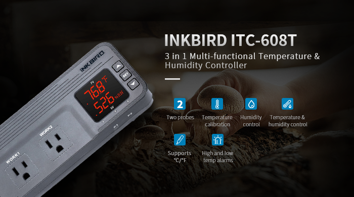 Inkbird Temperature Humidity Controller 608T Heating Smart Thermostat Humidifier 