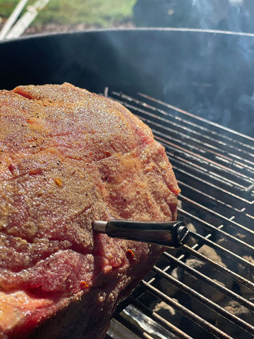 Insert Thermometer into Meat