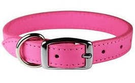 Signature Leather Slider Dog Collar (Pink)
