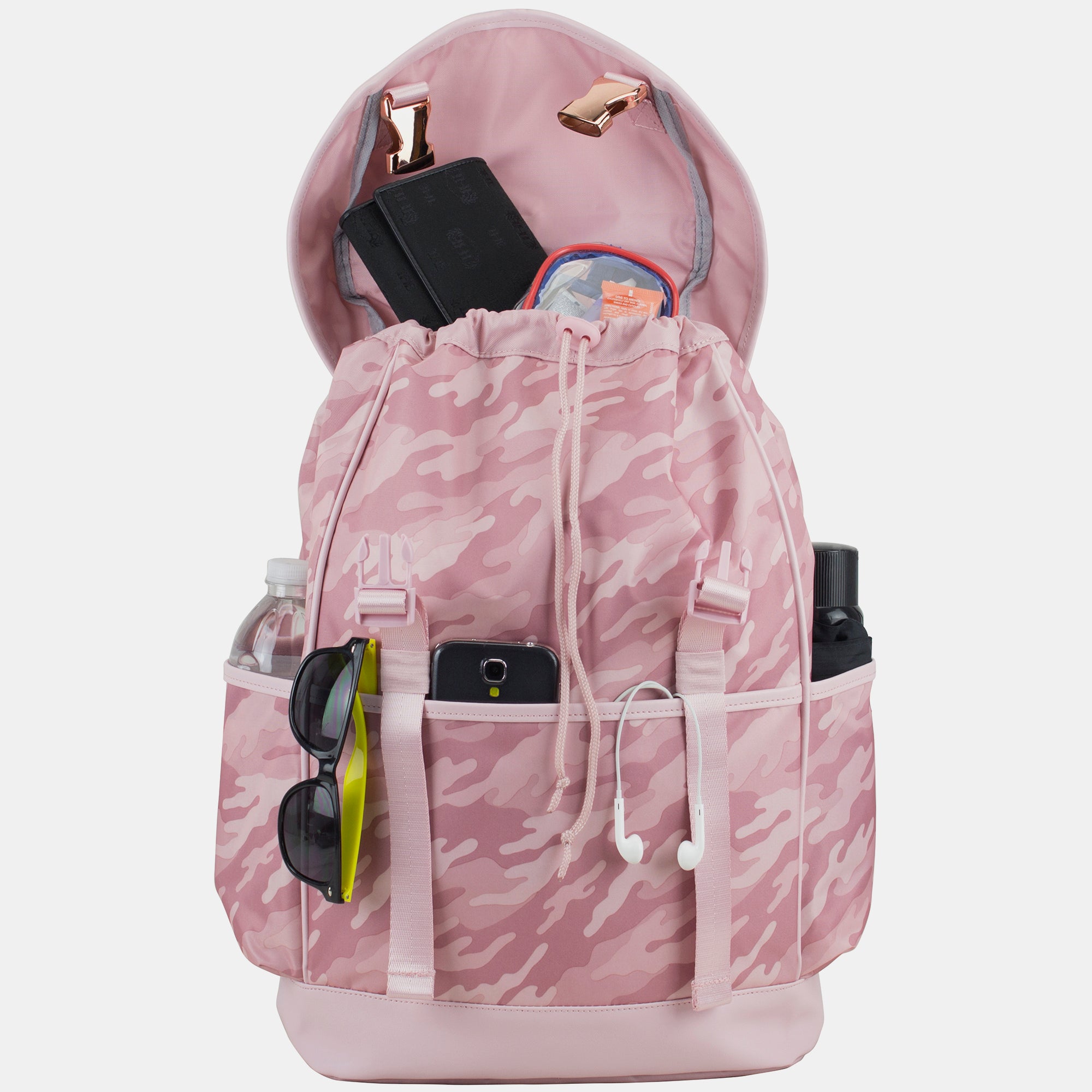 Fuel Drawstring Backpack With Double Rose Gold Buckles