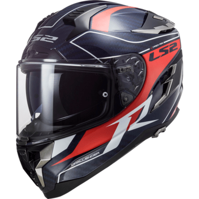 Full Face Street Helmet Carver - Gloss Blue Carbon - Challenger Carbon by LS2
