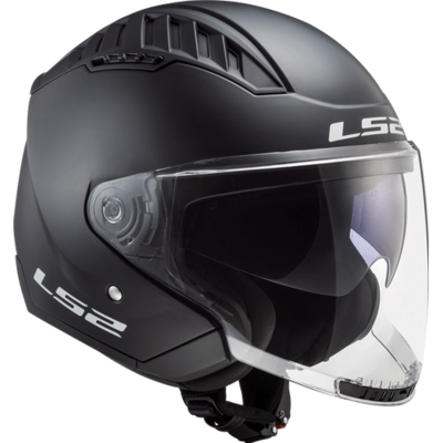 Open Face Helmet Solid - Matte Black - Copter by LS2