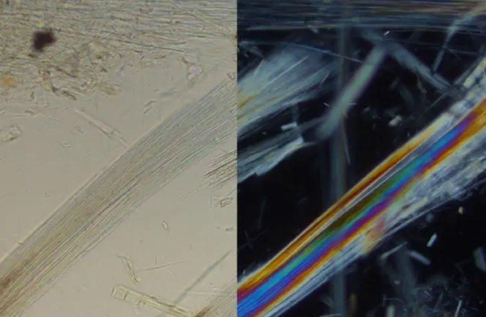 Vergleich der Polarisationsmikroskop-Beobachtungseffekte
