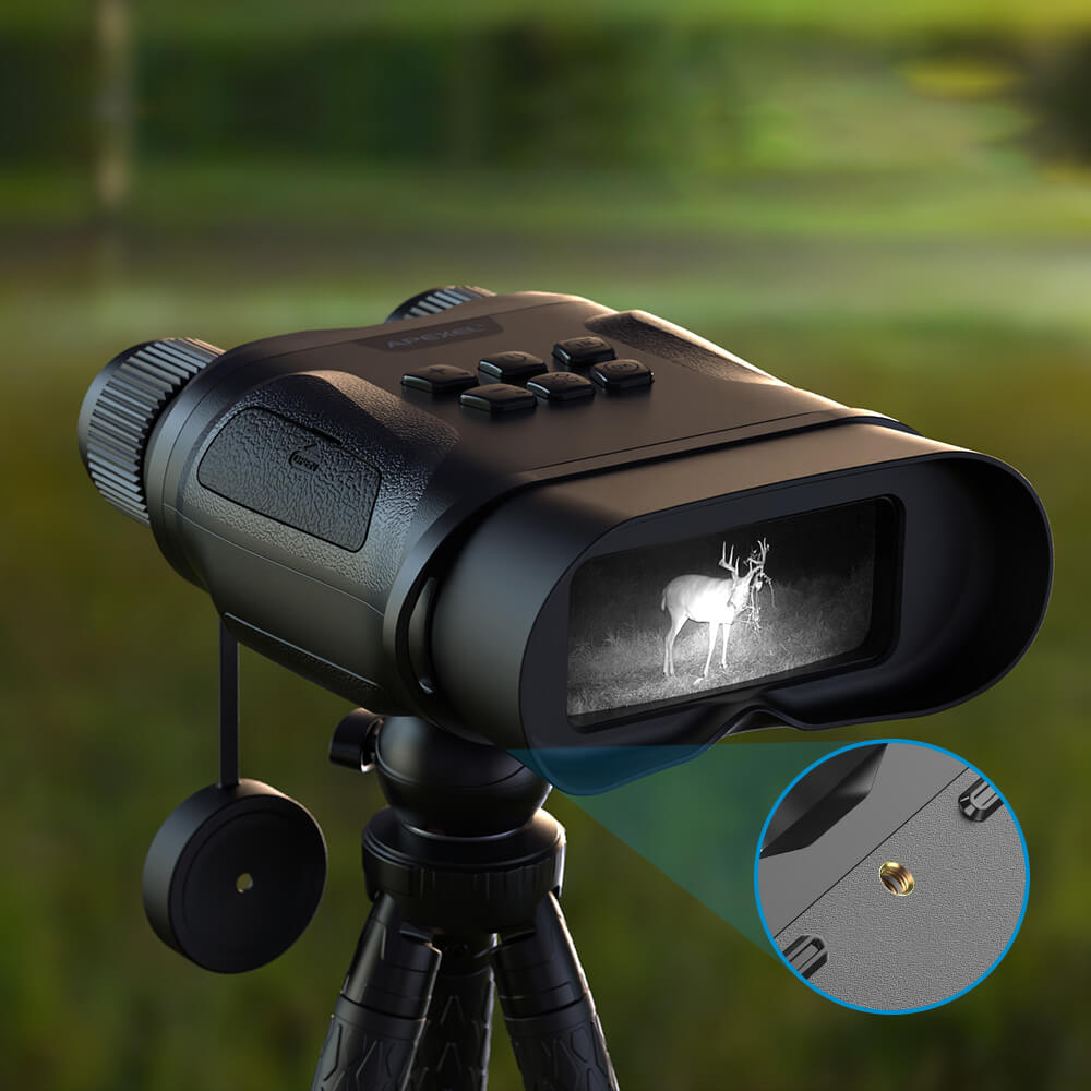 12x Zoom Power The NV008 Digital Night Vision Scopes comes with 4x telephoto plus 3x digital zoom, the visual magnification can reach 12 times. Empowers you to explore the intricacies of your surroundings, capturing every detail with astonishing clarity.Capture every detail of your wildlife observations with stunning clarity.