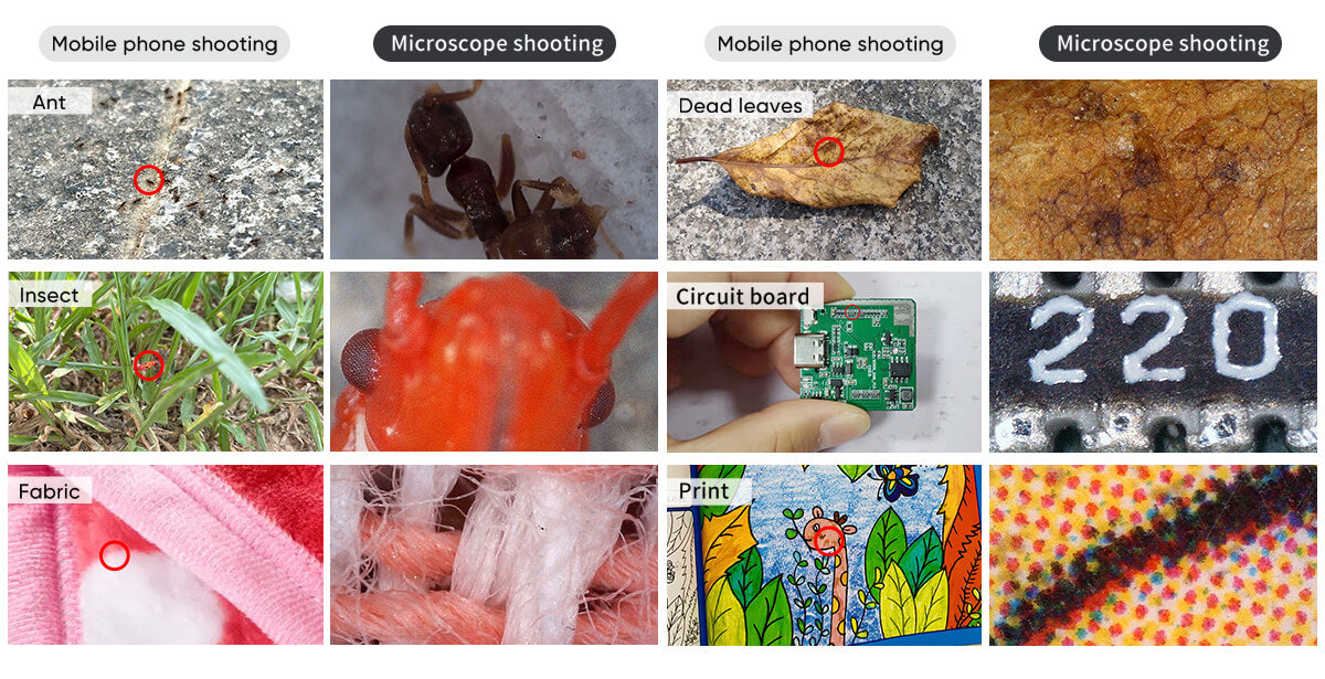 Apexel MS008 Portable Handheld Digital Microscope Display before and after use