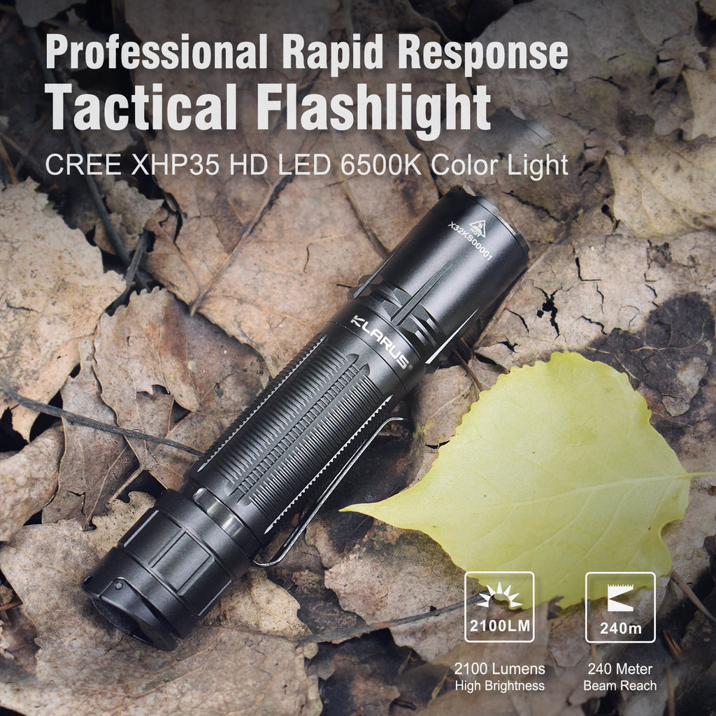 Lampe torche Klarus XT2CR PRO 2100L rechargeable USB-C pour montage sur  armes