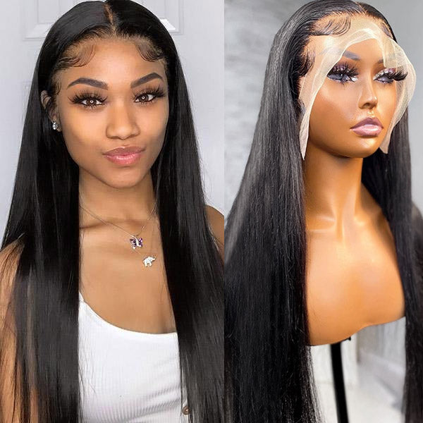 Ishow Brazilian Straight Human Hair Wig 13x6 Lace Front Wig 200% Density Glueless HD Transparent Lace Frontal Wigs